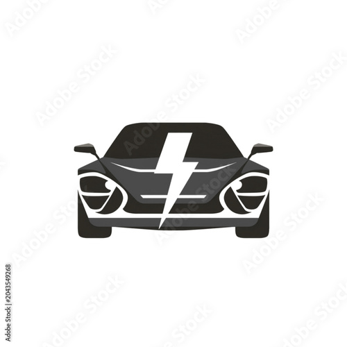 Contemporary Electric Car Emblem Symbolizing Green Technology and Sustainable Mobility