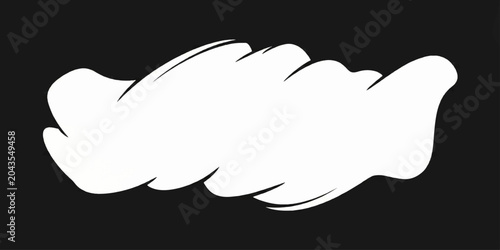 фотографія A cartoonish white cloud shape with smooth, flowing lines floats against a dark background, appearing whimsical and expressive