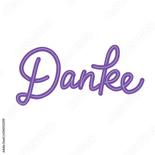 Danke Elegant German Thank You Handwritten Lettering Typography Vector
