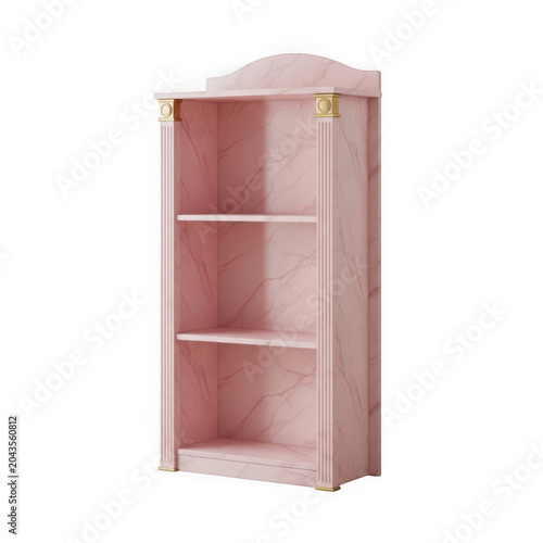 Pink wooden shelf with three shelves