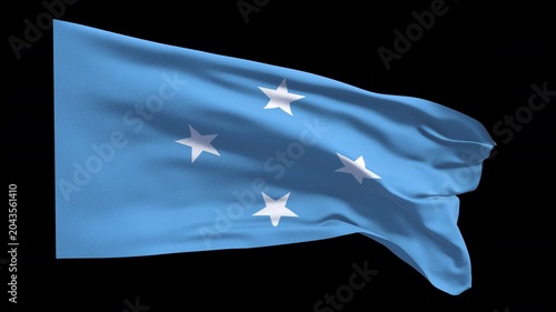 Realistic animation of the Federated States of Micronesia flag waving in the wind, ideal for travel, news, diplomacy, cultural content, national holidays educational projects presentations web banners