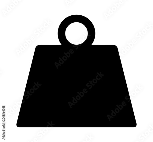Black weight icon symbol for fitness and measurement