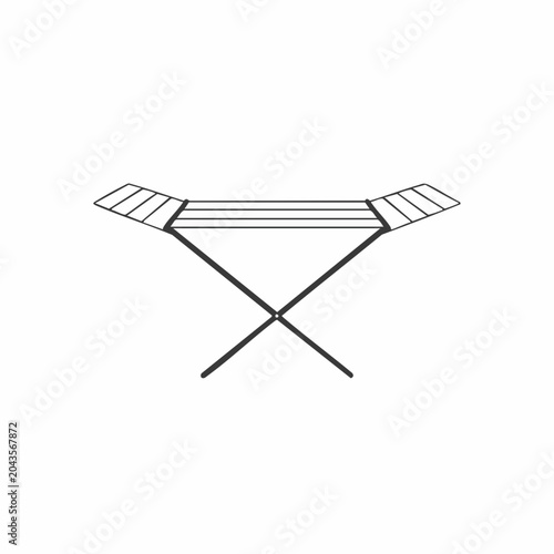 Minimalist Clothes Drying Rack Illustration with Extended Wing Design