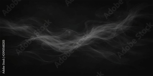 Fotografie Ethereal Smoke Waves: Wisps of translucent smoke undulate in the darkness, creating abstract patterns that evoke mystery and fluidity