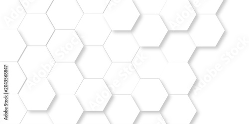 Fotografie Abstract White hexagonal paper background