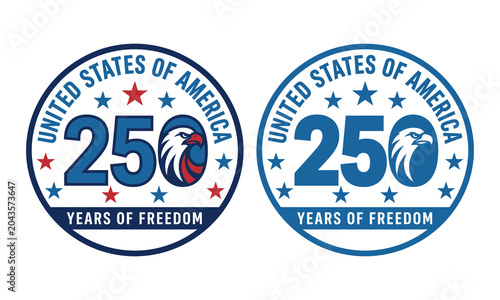 Tableau sur toile United states 250th anniversary commemorative seals with eagle iconography