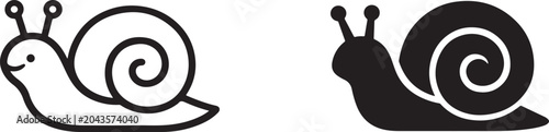 Foto Snail icon vector pack in black color