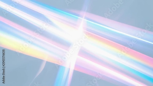 パステルカラーの虹色光線が広がる幻想的なプリズム背景素材