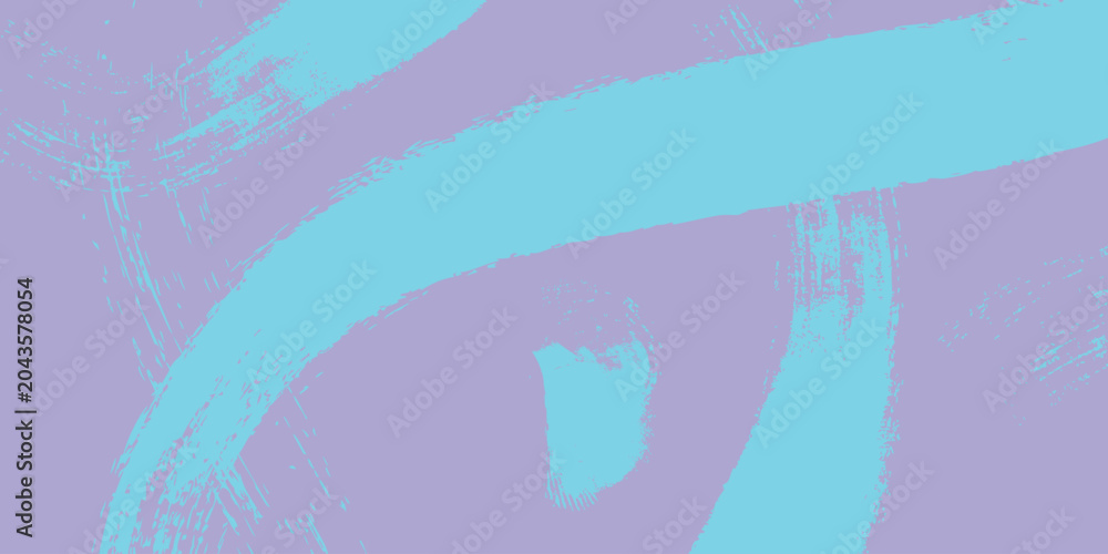 Obraz premium Abstract brush stroke wallpaper featuring cyan paint swirls on soft violet background for artistic graphic design project.