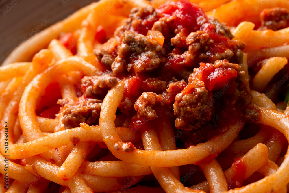 Obraz premium Pici al ragù di cinta Senese, tipica Pasta Italiana