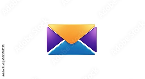 Colorful envelope icon graphic symbol.