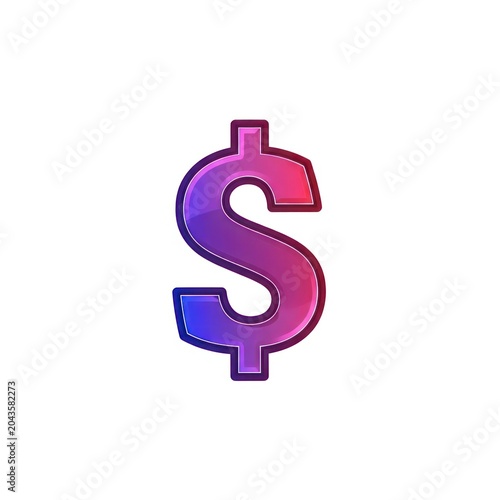 Colorful Gradient Dollar Sign Symbol.