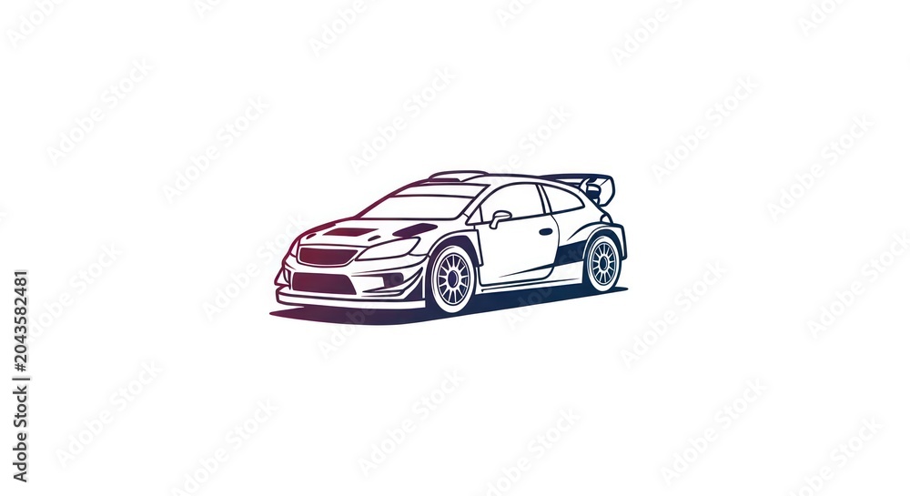Naklejka premium Racing car illustration in motion.
