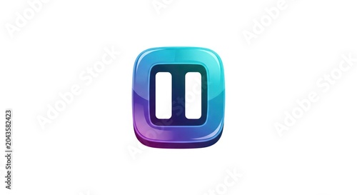 Pause button logo icon symbol.