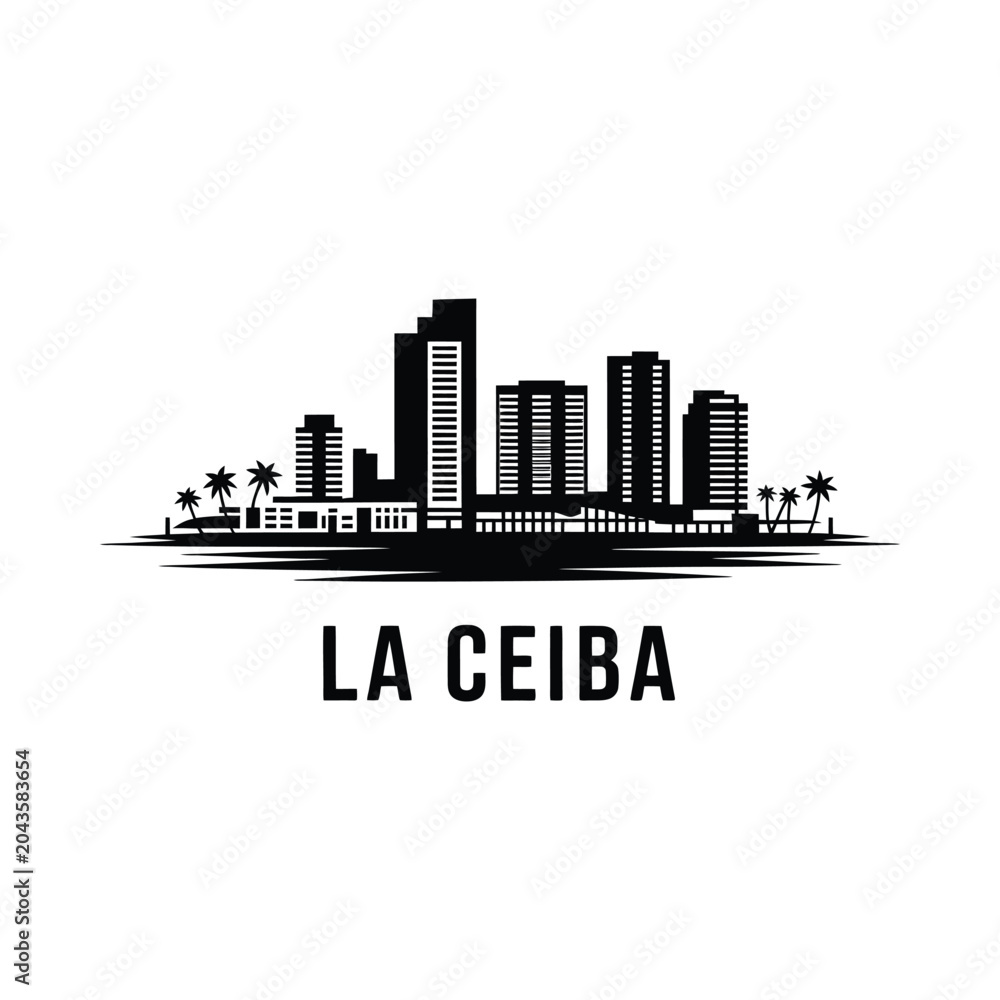 Fototapeta premium city skyline silhouette on white background buildings
