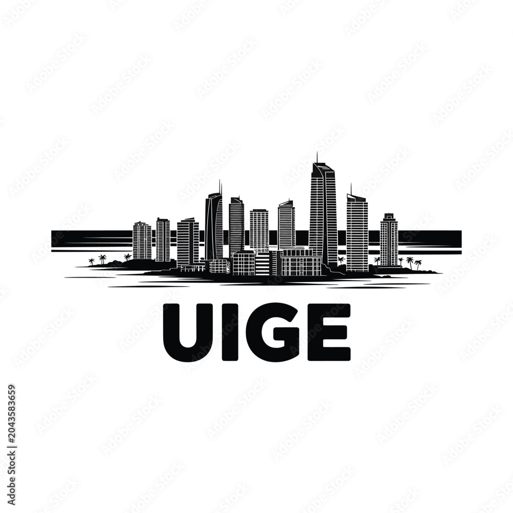 Obraz premium city skyline silhouette on white background urban