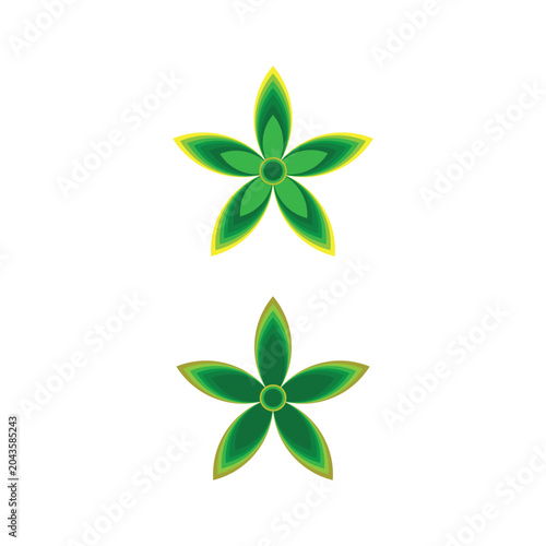 Green Five Petal Flower 