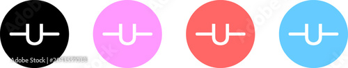 Fotografie Abstract Electrical Jumper Wire Bridge and Loop Icon Set on Colorful Circles for