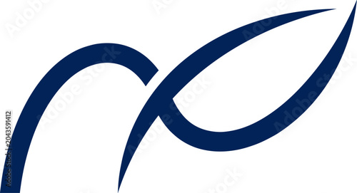 Schilderij op canvas Abstract Monogram Logo Design Featuring Initial Letters N and P with Leaf Shape