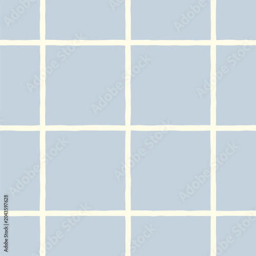 Hand drawn vector seamless pattern with colorful rough grid. Cute simple grid background for prints, textile, wrapping. Festive vector pattern with lines. Trendy geometric pattern. Flat illustration