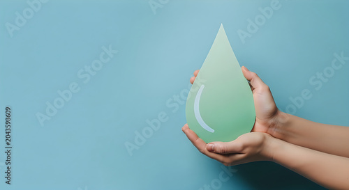 hands, holding, water drop, concept, care, protection,