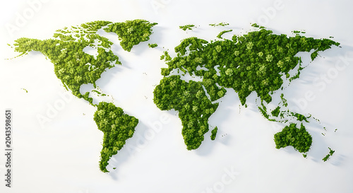 Green world map earth environment