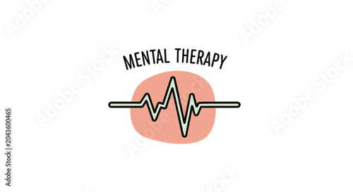 Mental Therapy Pulse Line Heartbeat Concept