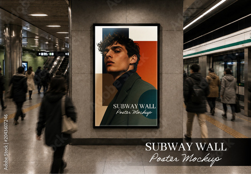 Subway Wall Poster Mockup