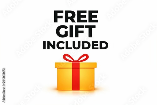 Free gift included promotional gift box with red ribbon
