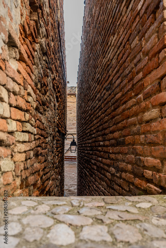 The narrowest alley in Italy. It is located in the historic center of Ripatransone.