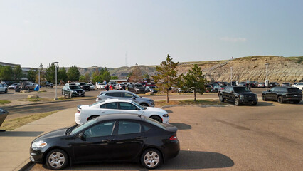 Aerial view of Midland Provincial Park from Royal Tyrrell Museum parking, Alberta
