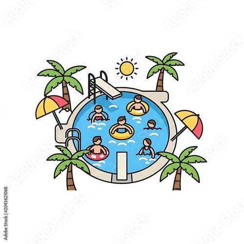 Colorful underwater world with tropical fish and coral reef.