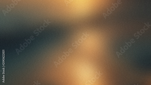 Obraz na płótnie Abstract background with soft golden light and dark blue shadows with film grain texture