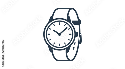 Billede på lærred wristwatch line art on white background watch