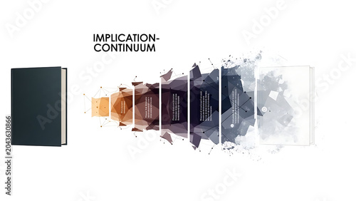 Abstract implication continuum visual series with gradient book isolated on a transparent background