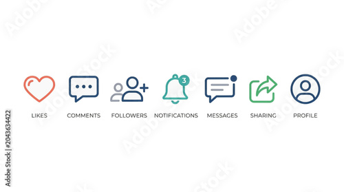 Minimal Social Media Concept Icons Collection