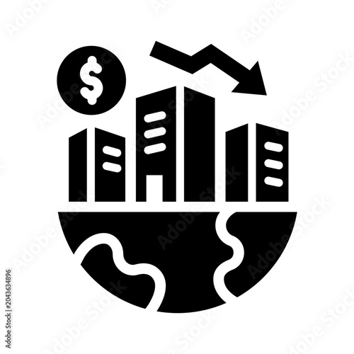 global economic crisis solid icon illustration vector graphic.eps