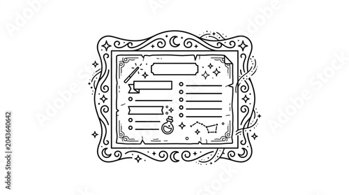 Canvas-taulu Mystical Certificate with Celestial Decorations and Magical Symbols