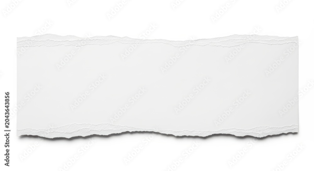 Fototapeta premium Torn paper strip isolated on white background
