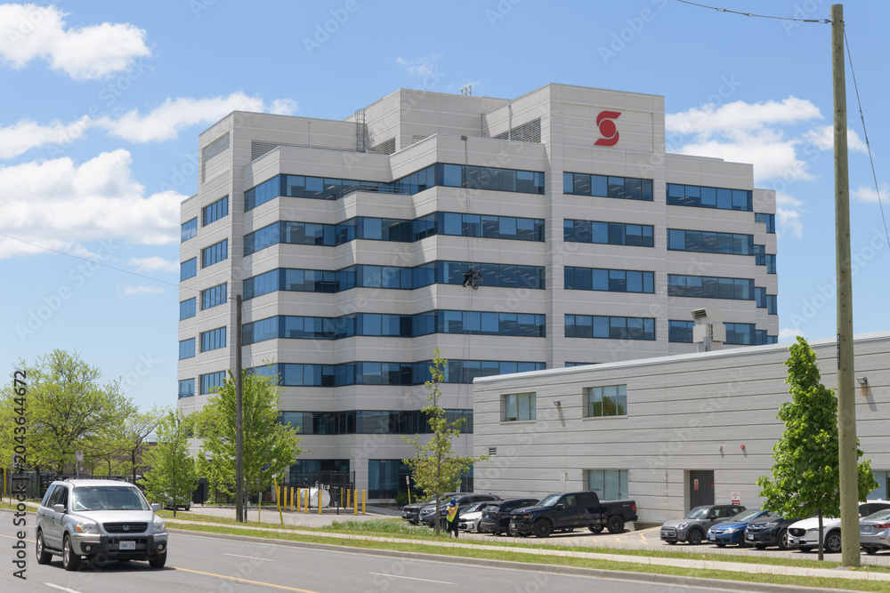 Fototapeta premium The Bank of Nova Scotia (Scotiabank) Eglinton East Campus located at 2201 Eglinton Av E, Scarborough, Toronto