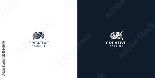 Tableau sur toile Abstract vector logo of a skein of wool yarn with knitting needles