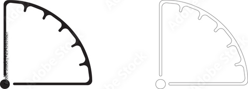 Quadro em tela Astronomical quadrant vector icon, sextant symbol, protractor scale, navigation tool, angle measurement and astronomy