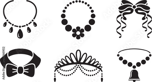 Foto Jewelry and Fashion Accessories Silhouette Icon Set