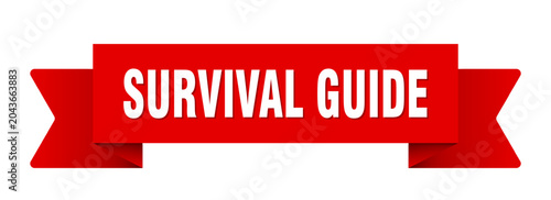 Bild auf Leinwand survival guide ribbon isolated on transparent background