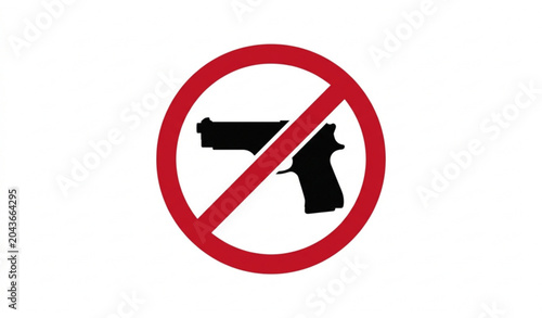 Canvas Print No weapons allowed vector icon firearm prohibition illustration