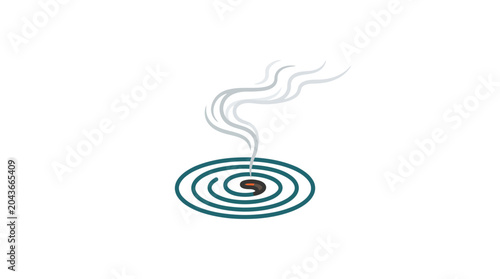 Fotografía A green mosquito repellent coil burning with a thin trail of smoke