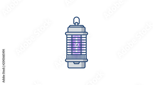 Photos A flat vector illustration of an electric bug zapper lantern for insect control