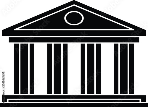 Принти на полотні Black and white minimalist classical building facade architecture