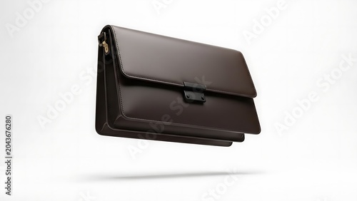 Brown Leather Wallet Floating in Air