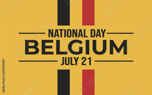 Cuadro en lienzo Belgium National Day July 21st Celebration Event Banner With Flag Colors